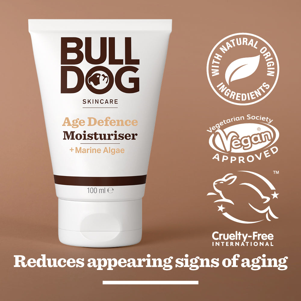 The Age Defence Skincare Routine Bundle features products with natural origin ingredients, vegan approval, and cruelty-free certification—an antioxidant complex perfect for daily use. “Reduces the appearance of aging signs.”.